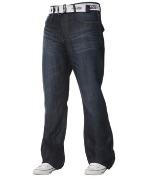 Kruze Mens Bootcut Denim Jeans With Contrast Stitching And Zip Fly Fastening. Featuring A 5 Pocket Design with Flap Buttoned Back Pockets, Branded Buttons and Rivets. Ideal For Casual and Work Wear.