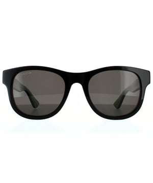 Gucci Rectangle Mens Black Green Grey Grey Sunglasses Gucci are a simple classy style with some versions featuring the Gucci striped colours down the arms of these classic D-frame sunglasses..
