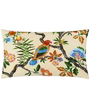 Transform your living space with the Sittacula Embroidered Cushion, where artistry meets sophistication. Featuring a rich velvety base and intricate embroidered detailing, this cushion brings to life a majestic bird nestled among lush foliage, evoking the serenity of tropical escapism. The printed face design, with its vivid textures and delicate stitching, merges harmoniously with a minimalist reverse side, offering versatility for your decor. Whether placed on a sofa or an accent chair, this cushion adds a refined yet relaxed touch, perfect for anyone who treasures nature-inspired details and the timeless allure of pattern and print.