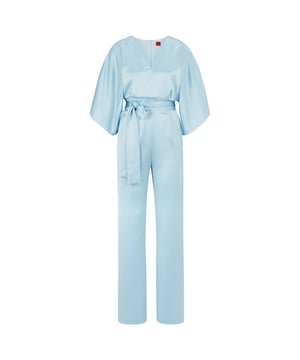 Women's HUGO Kalaisa Jumpsuit.- V-neckline.- Half length sleeves.- Back zipper.- Tie belt at waist.- Wide leg.- Regular fit.- 70% Polyester (Recycled), 30% Polyester. Dry clean. Ref: 50490399451.