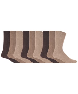 If you're looking to add some fun and colour to your wardrobe, look no further than Gentle Grip's 9 Pair Value Pack of Socks. The pack includes 9 pairs of socks with a choice of plain and funky patterns like, Argyle, Colourburst, Heel & Toe and more! This high quality collection of designs is as good as they feel too, made from soft and comfortable cotton rich yarn. All SockShop Gentle Grip socks are built to take care of your legs, comfortably moulded to their natural contours without leaving any of these constriction rings. These socks feature the Gentle Grip Honeycomb Top which helps aid circulation which makes them extremely comfortable to wear, especially if you struggle with circulatory problems, swollen legs, ankles and feet. They have been designed with care so that they will last for years to come. With the soft grip non elastic tops that do not fall off during wear helps avoid restriction and pressure hotspots. The flat seamed toes for extra wearability will make sure your feet stay comfortable all day long whether you're going out on the town or simply relaxing at home. These are Men’s One Size: 6-11 UK, come in a range of great patterns and are a 9 pair value pack. They are made from: 76% Cotton, 19% Polyester, 3% Nylon, 2% Elastane and are Machine Washable.