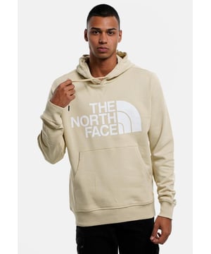 The North Face Mens Half Dome Standard Pullover Hoodie is a cozy classic for everywhere from the campsite to the café. - - . Standard fit. - - . Two-piece hood with a drawcord for adjustability, Set-in sleeves. - - . Kangaroo hand pocket. - - . Rib on cuffs and hem. - - . No-hand, water-based, screen-printed logo graphic on chest.