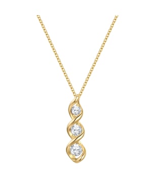 Do you like wearing symbolic jewelry in stylish designs? Then you will love this necklace from the Rafaela Donata label: The spiral stands for energy and change - here implemented in a magical pendant made of 925 sterling silver, refined with timeless yellow gold and decorated with three glittering zirconia crystals. The accessory dangles from a delicate anchor chain and becomes an eye-catcher in the décolleté. The combination talent harmonizes with many looks, from casual to festive. Practical: A lobster clasp and an extension piece ensure a high level of comfort and easy length adjustment.