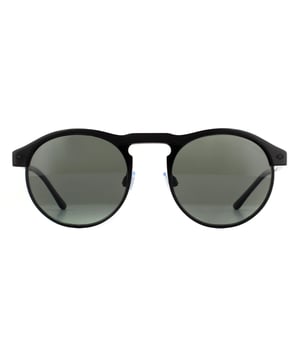 Giorgio Armani Zonnebril AR8090 501758 Zwart Groen gepolariseerd hebben een plastic frame dat een ronde vorm is en voor vrouwen is