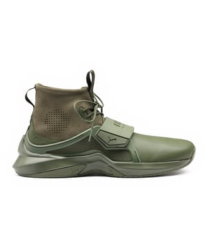 Puma Fenty de Rihanna Ignite Lace de cuero verde Entrena para mujer 190398 02