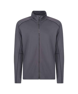 95% recyceltes Polyester, 5% Elastan. Gewebe: Stretch. Muster: Einfarbig. Ärmel-Typ: Lang-Ärmel. Manschette: Offen. Saum: Offen. Ausschnitt: Stehkragen. Kinnschutz, Kontrastnähte, überschnittene Schultern, vordere Schulternähte, innerer Reißverschlussschutz. 290 g/m². Nachhaltigkeit: Initiative für ethischen Handel.