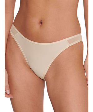 Sloggi Soft ADAPT Tiny Tanga Briefs. Tanga style briefs with super-soft microfibre fabric and sheer mesh panel detailing. This product is recommended as hand wash only.