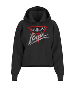 Ontdek de casual gesneden 'ICON' dames hoodie van Guess. Deze hoodie heeft geribde boorden en afgezakte schouders voor een relaxte look. Het rechte model en de afwerking met strass en decoratieve kralen geven het een speciale touch, terwijl de labelprint opvallende accenten toevoegt. Met zijn normale pasvorm is dit het ideale kledingstuk voor een stijlvolle, casual look. Een must-have voor elke modebewuste vrouw die van comfort en stijl houdt.