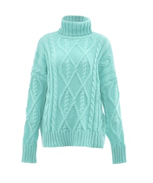 Der weiche Rollkragenpullover von myMo zeigt sich mit trendigem Zopf- und Strukturstrick. Der in Grobstrick gefertigte Pullover ist leger geschnitten, verfügt über überschnittene Schultern und breite gerippte Abschlüsse.  Pullover Sweater