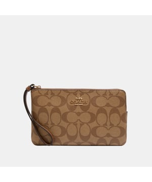 Large Corner Zip in Signature PVC Length 19.5cm,  Width 1.5cm, Height 12.0cm