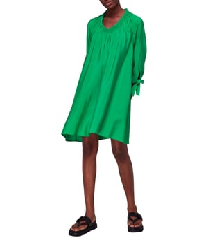 Discover the chic simplicity of the Lydia Dress, perfect for enhancing your everyday wardrobe. This versatile tunic features long sleeves with delightful tie detailing and a gathered round neckline for a flattering, carefree silhouette. Crafted with a blend of viscose and polyester to ensure comfort and ease of movement, it's the go-to dress for a casual yet elegant look.