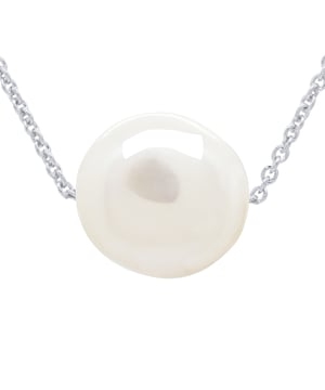 Halskette mit echten Süßwasser-Zuchtperlen im Barockstil, 10–11 mm – Farbe Naturperle weiß – Kettenglied aus Silber 925, rhodiniert – Länge 42 cm – Lieferung mit Echtheitszertifikat und internationaler Garantie, HERGESTELLT IN FRANKREICH