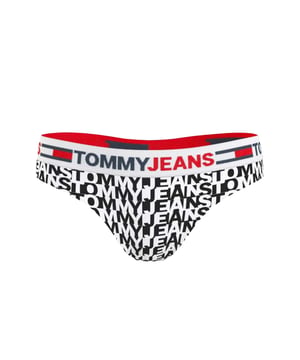 String Tommy Jeans Unlimited Logo Femme Weiß Baumwolle. Authentisches Kleidungsstück der Marke Tommy Jeans - Streetwear/Sportswear-Design von Tommy Jeans - Tommy Jeans für modebewusste Frauen, perfekt für den Alltag - String Tommy Jeans in Weiß lässt sich hervorragend mit dem Rest Ihrer Garderobe kombinieren - bequeme Baumwollqualität - klassisch - Unlimited Logo -