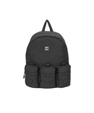 Our largest backpack made in our padded nylon fabric. This lightweight backpack has plenty of internal space as well as a unique triple-pocket design and internal laptop sleeve (fits 15 inch laptop / Apple MacBook Pro 16 inch) for you to organise all your essentials. It's stylish design is discreet and adaptable enough to style with any outfit. The perfect bag for your every day commute or casual day-trip. Features: , Padded lightweight nylon, Water resistant, 15 inch padded laptop sleeve - Fits Apple MacBook Pro 16 inch, Zip top opening to main compartment, ARTSAC screen printed logo, Triple front zip pocket with loops, Internal zip pocket for smaller valuables, 2 Internal mobile phone slip pockets - fits normal and plus size smart phones, 3 Internal pen slip pockets, Ergonomic contoured back panel, Adjustable padded backpack straps, Top grab handle, Large model Style Ref: 52011 BLACK
