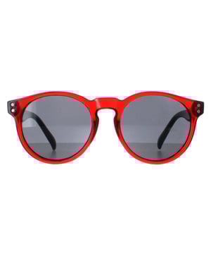 Smarty Round Kids Transparent Red Black Grey X2944  Sunglasses Brighten your child's day with SMARTY Designer Sunglasses model X2944F, perfect for kids aged 3 to 7 years old. These round-shaped sunglasses feature a vibrant red frame with durable plastic arms and grey lenses, offering superior UV protection and a fun, stylish look. The X2944F model combines trendy design with kid-friendly comfort and durability, making them ideal for any outdoor adventure. Available at an unbeatable discount from the regular retail price, these designer sunglasses provide exceptional quality and value. Equip your child with the perfect blend of style and protection with SMARTY sunglasses.