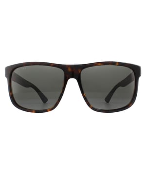 Gucci Sunglasses GG0010S 003 Havana and Grey Grey Polarized are a sophisticated lightweight D-frame model with bi-chromatic styling. The frame is an easy to wear shape that suits the majority of face shapes and is completed by Gucci's distinctive red and green brand logo..