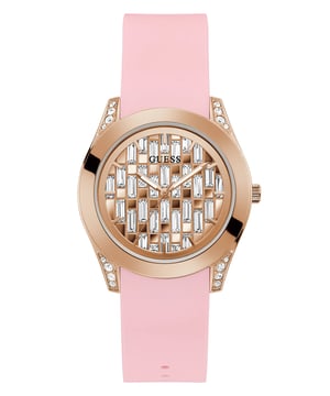 Dit Guess Dames horloge beschikt over een Quartz binnenwerk. De kast (39 mm mm) is vervaardigd uit RVS (Rosékleurig) en heeft een Mineraalglas. De band is Roze Siliconen. Dit horloge uit de Guess Clarity reeks is een mooi en tijdloos geschenk. Verras jezelf of iemand anders met dit cadeau. Bovendien geniet u hierbij van 2 jaar garantie tegen alle fabricagefouten.