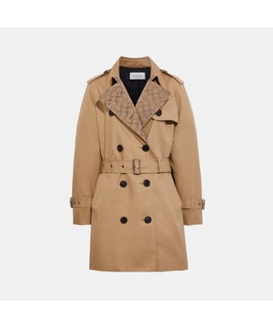 Signature Lapel Mid Trench,  Length: 85.00 cm