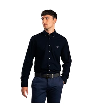 Louis Vuitton Men's Navy Cotton Regular Fit Classic Shirt With