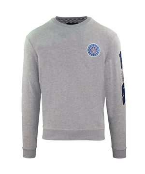 Dit grijze Aquascutum-logo-sweatshirt is perfect voor casual of outdoorkleding. Het comfortabele ontwerp is voorzien van een subtiel relieflogo voor een gepolijste look. Ga stijlvol op pad en geniet van de zachte, warme stof. Elastische kraag, mouwuiteinden en taille 100% katoenen trui, normale pasvorm, maat valt normaal FG0423 94