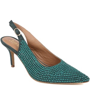 RSVP to every event with slingbacks that shine. Timeless tailoring meets a cascade of jewels, ensuring you're the talk of every toast. With full leather linings, comfort dances seamlessly with show-stopping style.