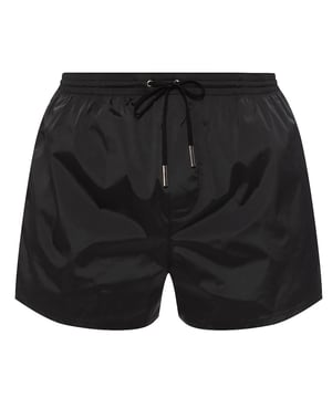 Bañador negro con logo Icon de Dsquared2. Bañador D2 negro. Cintura elástica, lazos con cordón. 90% Poliamida, 10% Elastano. Marca de icono en la parte posterior de los pantalones cortos. Código de producto: D7B643470.01848
