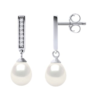 PARAS PERLAS Culturadas genuinas PERAS DE AGUA FUERA 6-7 mm - Calidad AAAA + - Colori Natural White - óxidos y circonio - System -Alergénico Camiseetas - Joyas 925 milésimas Garantía de 2 años contra cualquier defecto de fabricación - suministrado en su caso de presentación con un certificado de autenticidad de autenticidad y una garantía internacional: todas nuestras joyas están hechas en Francia.