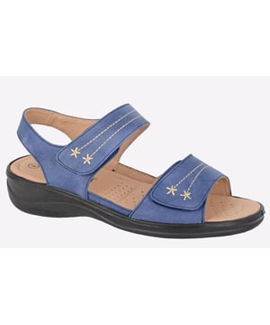 With delicate floral detailing aborning the two hook and loop straps that make on and off wear feel effortless, as well as a grippy rubber outsole for increased traction and enhanced security. These Cherise sandals from Boulevard ensure fatigue free wear for weather youre hitting the beach or heading out. 
 - Synthetic nubuck upper 
 - Twin hook and loop closure 
 - PU lining 
 - Padded comfort sock 
 - Grippy PU sole