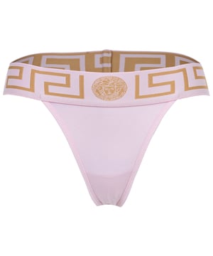 VERSACE Damen String TOPEKA aus hochwertiger Baumwollmischung mit Organic Cotton. Elastischer Bund mit Greca-Muster.