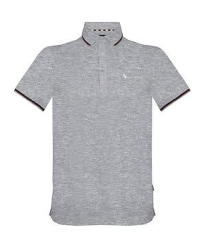 Aquascutum Markenlogo Graues Poloshirt. Markenlogo, kurze Ärmel. Stretch Fit 95% Baumwolle 5% Elastan. Normale Passform, fällt größengerecht aus. QMP024 94