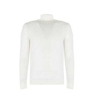 Estilo sencillo
Con cuello de tortuga
Con textura decorativa
Bajo y mangas con ribete elástico
Hecho con tejido de alta calidad
Fabricado en Italia