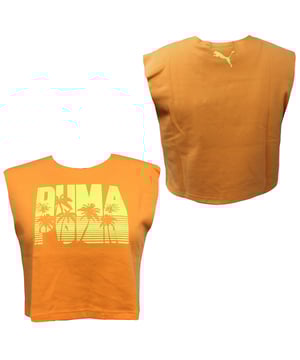 Puma x Rihanna Fenty Dames Mouwloos Gewaad Top Vest Oranje 577356 04 R7A