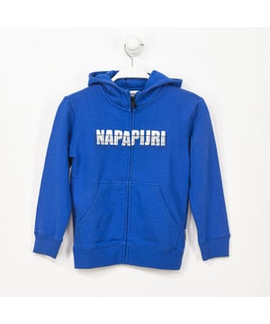 Sudadera con capucha Napapijri.
Color Azul
Cierre con cremallera en el frontal.
Nombre de la marca estampado en frontal.
Puños y cinturiilla con acabado acanalado.
Costuras vistas a tono.

Composición:  100% Poliester

Lavar máximo a 30ºC.
- No planchar.
- Permite usar secadora.
- No usar lejía.
- No admite el lavado en seco.
