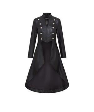 Stap in de wereld van gotische elegantie met onze Gothic leren damesjas, een boeiende mix van Edwardiaanse en Victoriaanse stijlen doordrenkt met gotische punkelementen. Deze jas heeft een op maat gemaakt trenchcoat-ontwerp met een dramatische staartjaszoom die een opvallend silhouet biedt. Het is gemaakt van 100% premium leer en belooft duurzaamheid en een luxueus gevoel. De gedurfde designelementen maken het perfect voor mensen die een stijlvol statement willen maken, waarbij historische elegantie naadloos wordt gecombineerd met een modern tintje. Op maat gemaakt trenchcoatontwerp met gotische flair, constructie van premium 100% leer, dramatische zoom van de staartjas voor een uniek silhouet, elegante mix van Edwardiaanse en Victoriaanse stijlen, perfect voor een krachtig, modieus statement.
