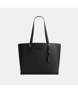 Mollie Tote in Leather with Tonal Hardware, Inside multifunction pocket, Side open compartments,  Length: 34.00 cm,  Width: 13.00 cm,  Height: 28.00 cm