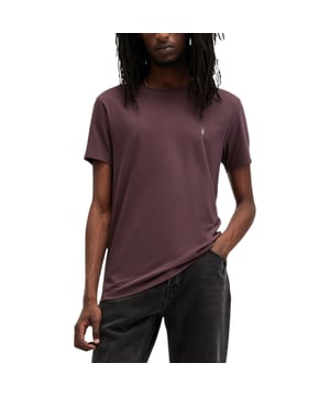 ALL SAINTS Tonic Men’s T-Shirt 
Style Name : Tonic
100% Cotton
Made in India
Regular Fit
Crew neck
Short Sleeve
Pullover
Ramskull Embroidered Logo at the chest
Machine Wash (Please see the washing Instruction)