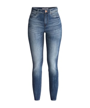 Damenjeans Carrie Mid aus Stretch-Denim mit hoher Taille und Label-Badge im Skinny Fit.