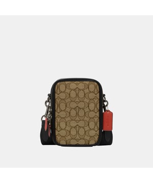 Stanton Crossbody in Signature Jacquard Length 12.5cm,  Width 5.0cm, Height 18.0cm
