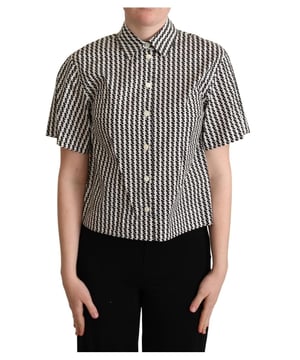 Marca: DOLCE & GABBANA  
Condición: Nuevo con etiquetas  
Material: 100% Algodón  
Diseño: Con patrón  
Cuello: Sí  
Longitud de la manga: Corta  
Cierre: Tapeta de botones en el frente  
Color: Blanco y negro  
Detalles del logo: Sí  
Hecho en Italia: Sí