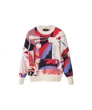 Marca: Desigual   Género: Mujeres   Tipo: Tejidos de punto   Color: Rojo   Patrón: Estampado   Escote: Cuello redondo   Mangas: Manga larga   Temporada: Otoño/invierno