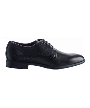 Kickers Jarle Lace-Up Black Smooth Leather Mens Shoes 1 15242