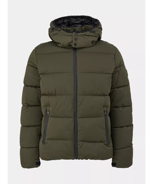 Warm gevoerd winterjack met afneembare capuchon, trekkoord en opstaande kraag in een casual look.