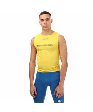 Heren Skins Cycle Mouwloze Baselayer in geel.- Ronde hals.- Mouwloos.- Vochtregulerend.- Thermoregulerend.- Lichtgewicht.- 91% Polyester 9% Elastan.- Ref: SC00400894008