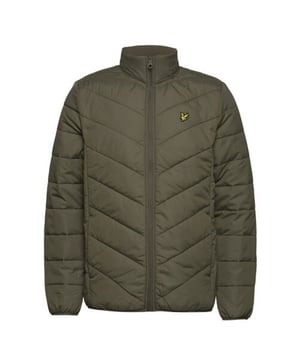 Lyle & Scott manga larga con cremallera de color caqui masculino.