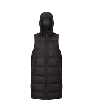 Materialzusammensetzung (%): 100% Polyester. Füllung: Kunst-Daunen, ohne Federn, recyceltes Material. Durchgehender Reißverschluss. Länge: Lang geschnitten. Taschenart: 1 Innentasche, Zwei Taschen unten, Reißverschluss. Kapuzenmerkmale: aus 3 Teilen, angenähte Kapuze. Nachhaltigkeit: Frei von Grausamkeit, Aus recyceltem Material. Gewebetechnik: Wasserabweisend, isolierend, Wasserabweisend. Mit Kapuze. Design: Gesteppt. Seitlicher Reißverschluss. Ärmellos.