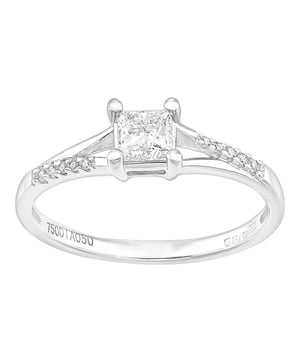18K (750) witgoud: 1,885 gram; # Diamant: 0,5 ct