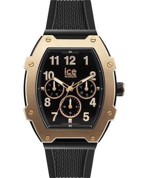 Diese Ice Watch Ice Boliday - Schwarz Roségold Multi-Dial Uhr für Unisex ist das perfekte Zeitmessgerät, um es zu tragen oder zu verschenken. Das schwarze Tonneau-Gehäuse in Kombination mit dem komfortablen schwarzen Silikon-Uhrenarmband sorgt dafür, dass Sie dieses atemberaubende Zeitmessgerät ohne Kompromisse genießen können. Angetrieben von einem hochwertigen Quarzwerk und wasserfest bis 3 Bar, wird Ihre Uhr weiterhin ticken. Drücken Sie Ihren Stil mit der ICE Boliday aus. Diese Multi-Dial Uhr verfügt über eine Kalenderfunktion: Tag-Datum, 24-Stunden-Anzeige, leuchtende Zeiger und leuchtende Zahlen. Hochwertiges 20 cm langes und 21 mm breites schwarzes Silikonarmband mit einer Schnalle. Gehäusemaße: 40 x 52 mm, Gehäusedicke: 12 mm, Gehäusefarbe: Schwarz und Zifferblattfarbe: Schwarz.