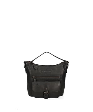Bolso bandolera para hombre. El cierre es con cremallera. Los bolsillos internos son uno con cremallera y otro abierto. Los bolsillos externos son uno delantero con cremallera y otro trasero con cremallera. La bandolera es ajustable en piel. Falta el mango. Hay dos compartimentos internos. El material exterior es auténtica piel de vacuno. Internamente está forrado en poliéster. Medidas: 31x23x12 cm. Producto de moda