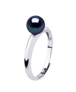 Ring Rush Echte zoetwaterparels Round 6-7 mm - Kwaliteit AAAA + - COLORI BLACK TAHITI - Verstelbare vanaf maat 48 tot Size 62-925 duizendste rhodium - 2 jaar garantie op fabricagefouten - Wordt geleverd in een doos met een certificaat van echtheid en een internationaal garantie - Al onze juwelen zijn gemaakt in Frankrijk.