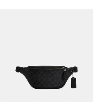 Warren Mini Belt Bag in Signature, Outside zip pocket,  Length: 29.00 cm,  Width: 5.00 cm,  Height: 12.00 cm